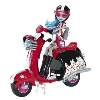 Школа монстров кукла Гулия Йелпс с питомцем  на скутере