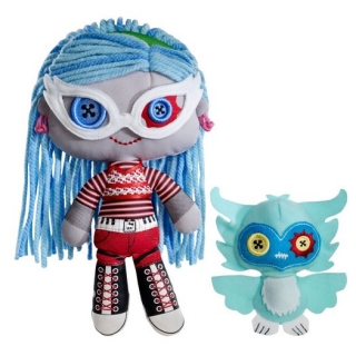 Мягкие куклы Ghoulia Yelps и Sir Hoots A Lot из серии Друзья, Школа Монстров, Monster High