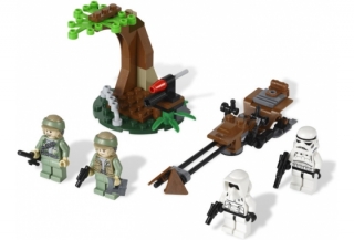 Лего 9489 Star Wars Боевой комплект повстанцы на Эндоре и штурмовики Империи