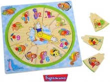 Детские деревянные часы пазлы Морские Животные