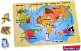 Пазл Материки и океаны