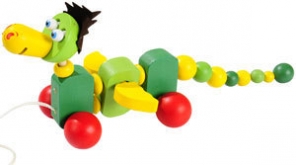 Деревянная каталка Дракоша