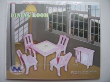 Кукольная мебель Столовая цветная