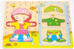 Детская деревянная рамка-вкладыш  Одень детей