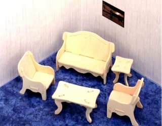 Кукольная мебель гостиная с диваном