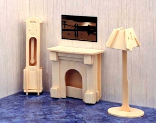Кукольная мебель гостиная с лампой