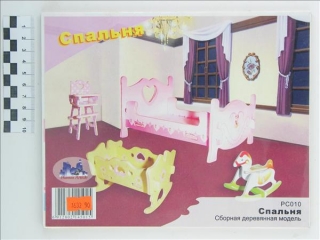 Кукольная мебель детская спальня цветная