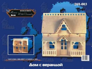 Кукольный дом с верандой 40см*51см*42см