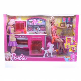 Barbie Набор Накрываем на стол (кукла+кухня)