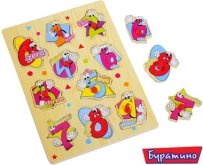 Детская деревянная рамка-вкладыш Цифры 3