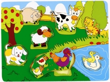 Детская деревянная рамка-вкладыш Весёлая лужайка