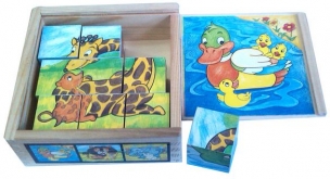 Детские деревянные кубики Зоопарк