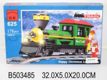 Конструктор Brick 625 Локомотив Рождественский с фигурками