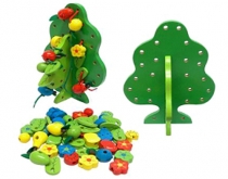 Деревянная шнуровка Дерево с фруктами большое б505