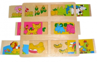 Детская деревянная рамка-вкладыш 2101 Выдвигающиеся картинки