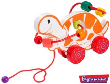 Деревянный лабиринт каталка Черепашка Б411