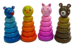 Деревянная пирамидка Весёлые зверята