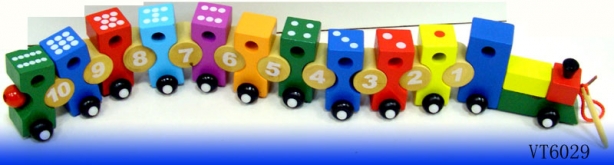 Деревянный поезд с цифрами 6029