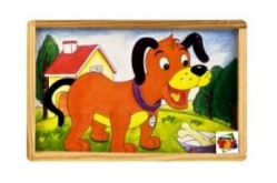 Детские деревянные кубики Собака