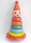 Деревянная пирамидка Клоун-неваляшка