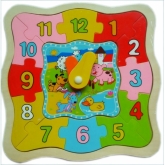 Детские деревянные часы пазлы 8629
