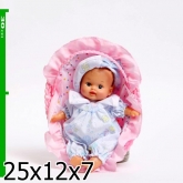 Пупс Карапуз  Оленька, в корзинке 7фраз