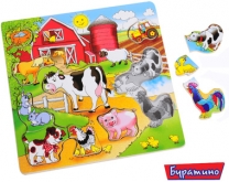 Детская деревянная рамка-вкладыш Ферма Б012