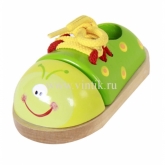 Деревянная шнуровка - веселый ботинок 8561