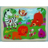 Пазл дикие животные в джунглях