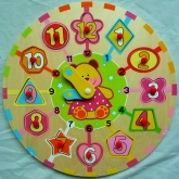 Детские деревянные часы-пазл Формы